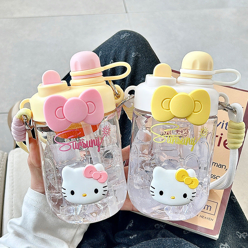 Dual-Use Drinking Cup with Straw - 500ml, Girls