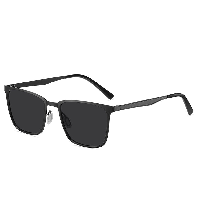 Polarized Square Sunglasses UV400 Metal Frame Driving Glasses Men