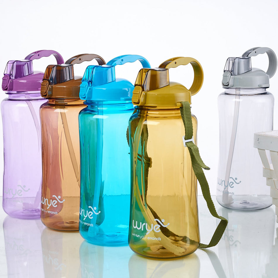 Large Capacity Sports Water Bottle - Straw, 3000ml