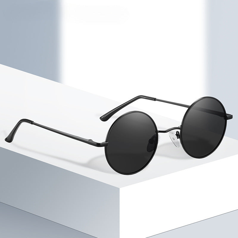 Retro Round Polarized Sunglasses UV400 Metal Frame Glasses