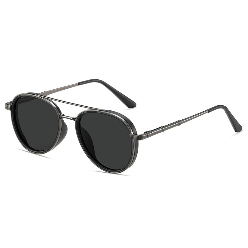 Polarized Double Beam Sunglasses UV400 Metal Frame Unisex