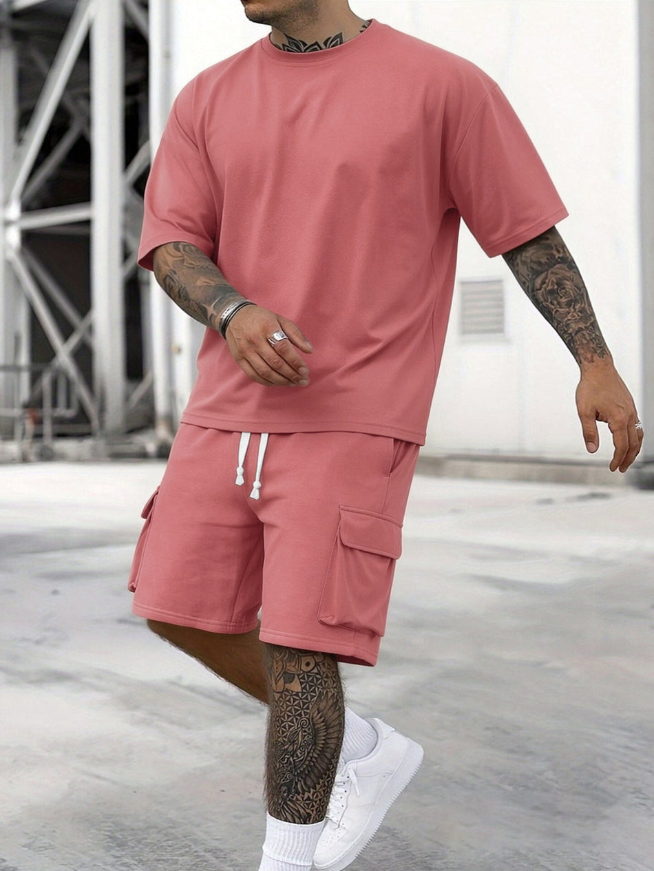 Men's Short Sleeve T-Shirt & Shorts Sports Set