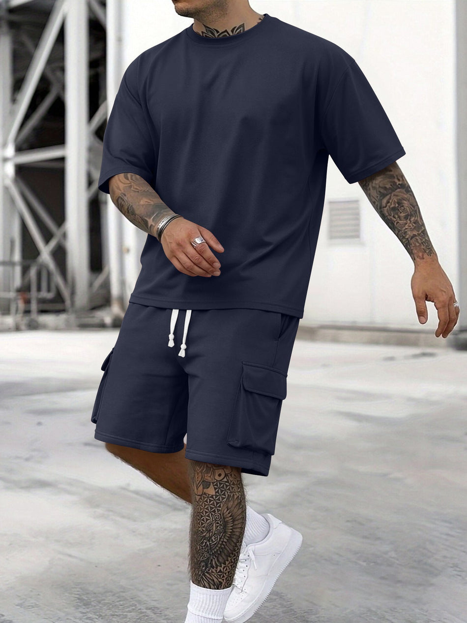 Men's Short Sleeve T-Shirt & Shorts Sports Set