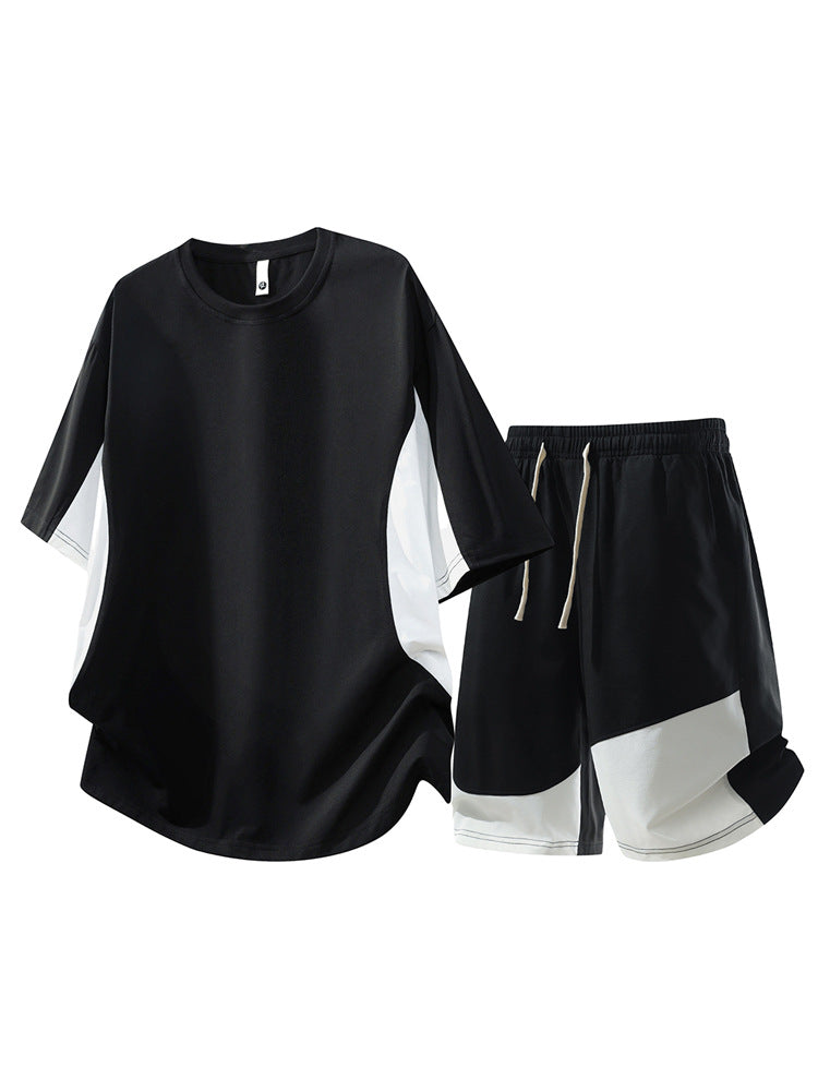 Men's Round Neck T-Shirt & Shorts Sports Set