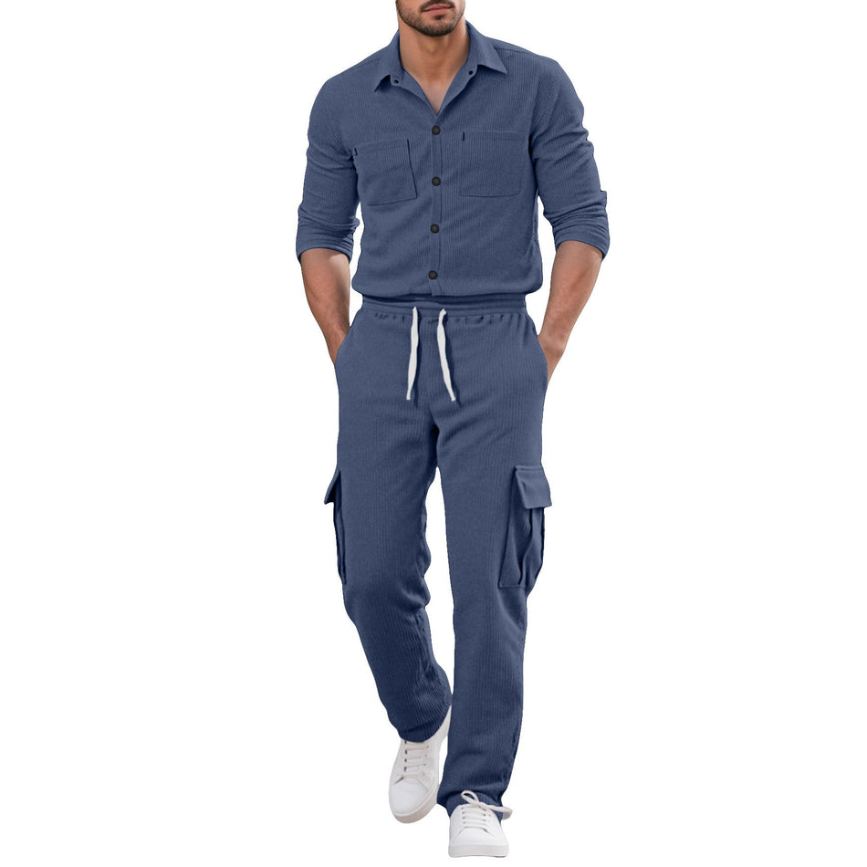 Men's Corduroy Jacket & Trousers Casual Workwear Set