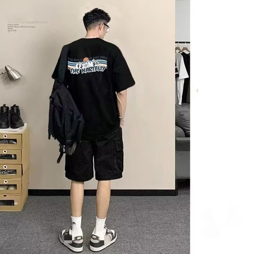 Men's Short Sleeve T-Shirt & Shorts Casual Sports Set