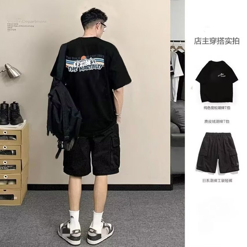 Men's Short Sleeve T-Shirt & Shorts Casual Sports Set