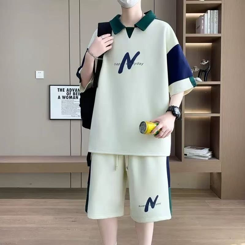Men's Ice Silk T-Shirt & Shorts Casual Sports Set