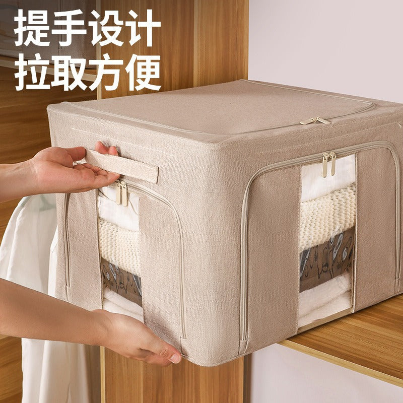 Foldable Steel Frame Storage Box - 66L, Three-Window