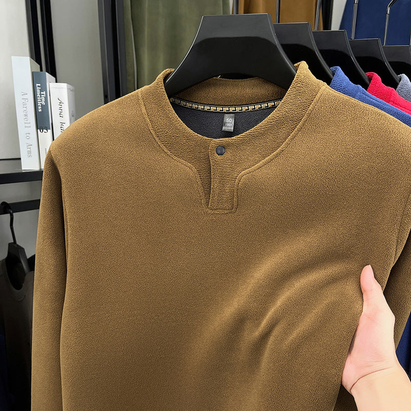 Men's Fleece Lined Stand Collar Thermal Sweatshirt