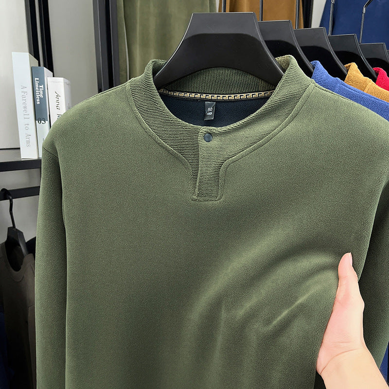 Men's Fleece Lined Stand Collar Thermal Sweatshirt