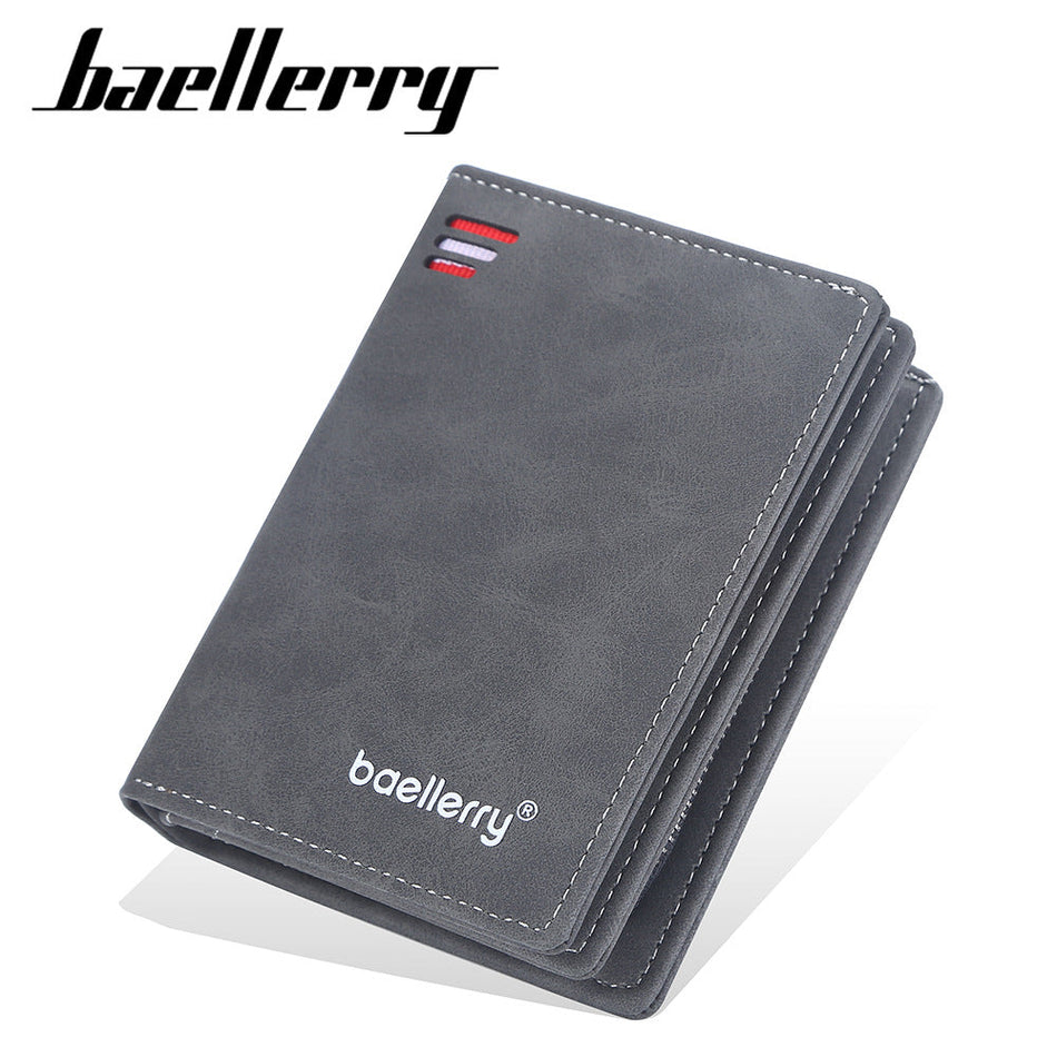 Men’s Nubuck Leather Wallet Multi Card Zipper Coin Purse