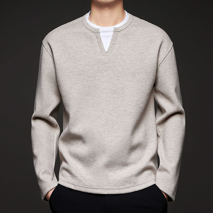 Men's Fake Two Piece Knit Pullover Sweater
