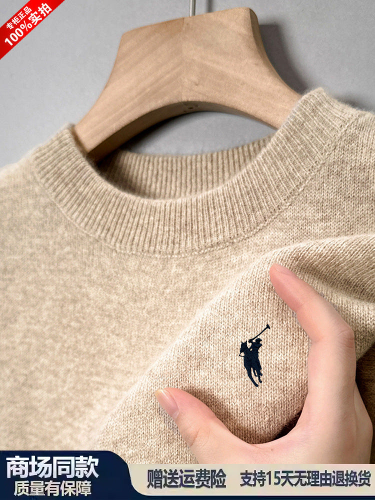 Men's Wool Blend Round Neck Knit Sweater