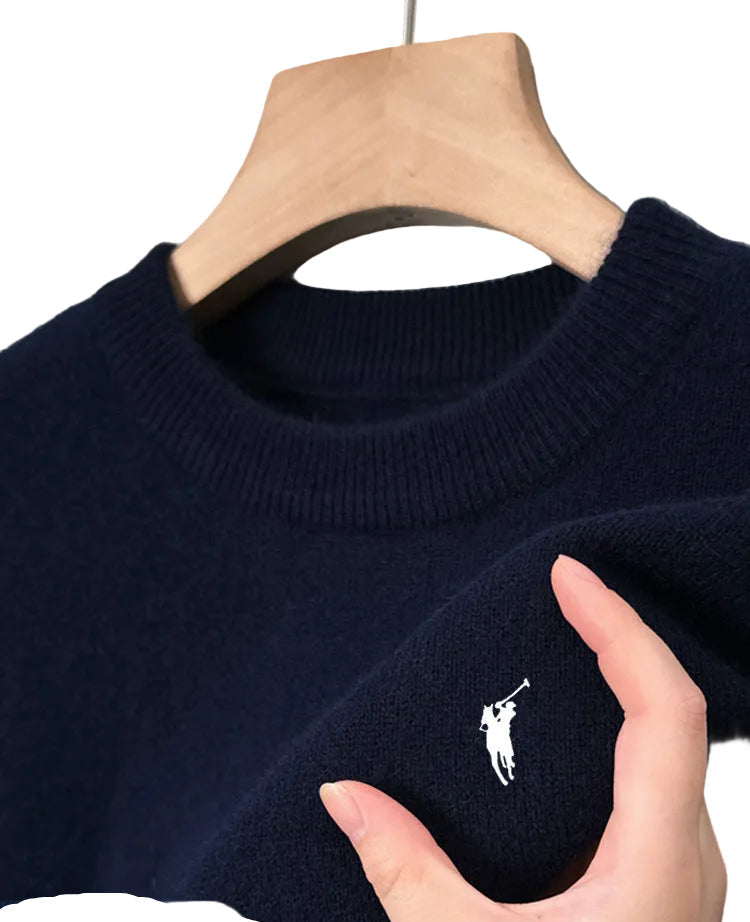 Men's Wool Blend Round Neck Knit Sweater