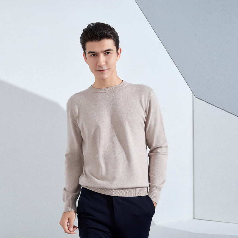 Men's Round Neck Thick Knit Pullover Sweater