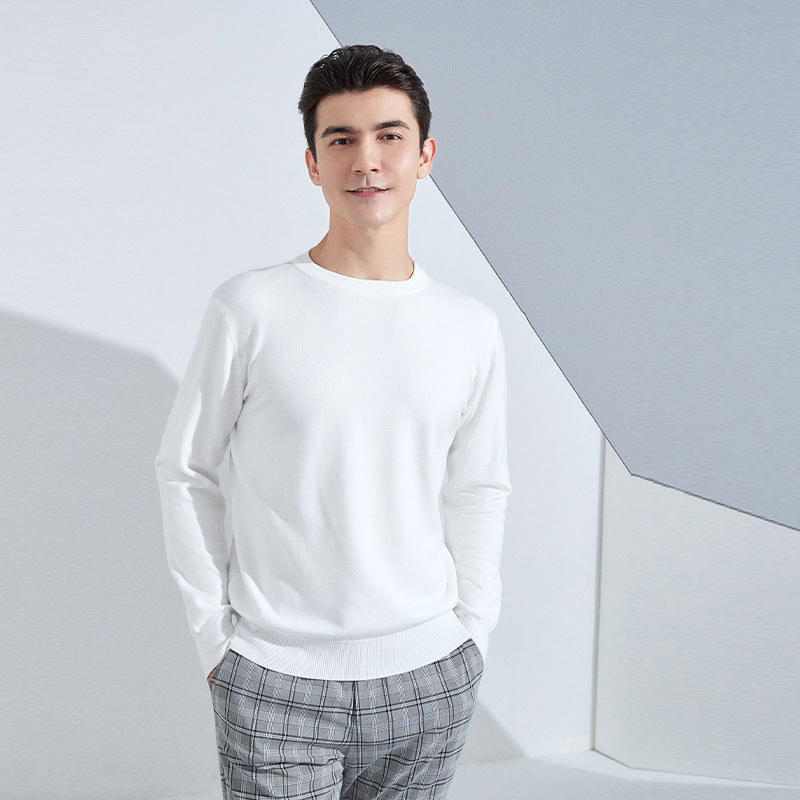 Men's Round Neck Thick Knit Pullover Sweater