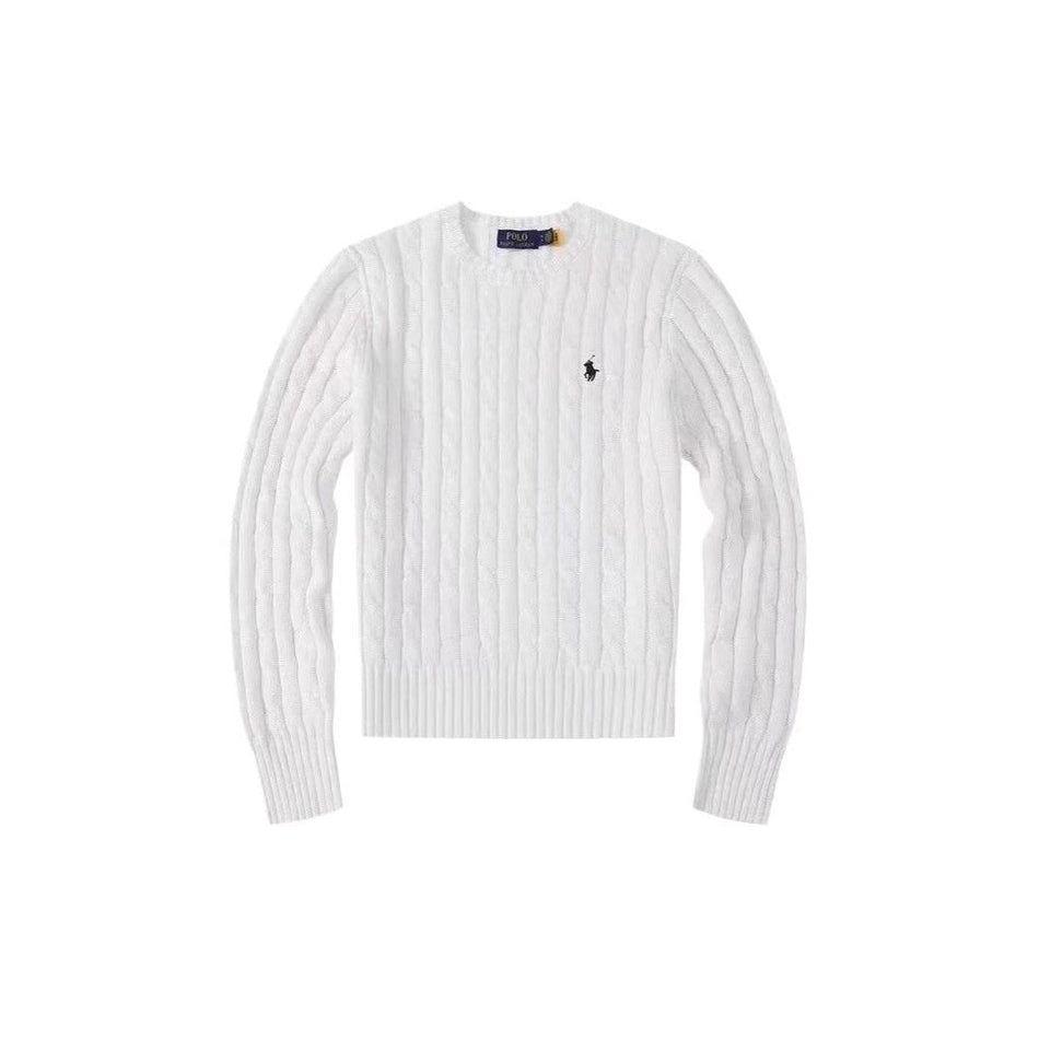 Men's Twist Knit Wool Crewneck Pullover Sweater