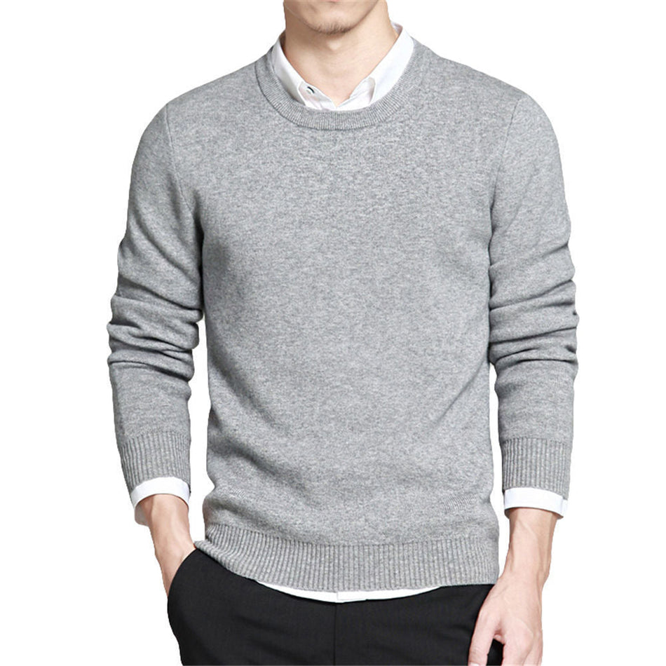 Men's Solid Color Turtleneck Knit Sweater