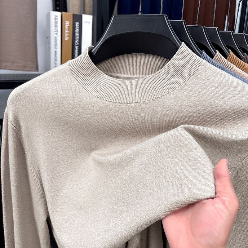 Men's Silk Wool Blend Half Turtleneck Sweater
