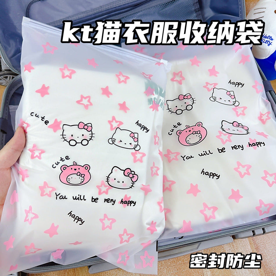 Cute Cat Print Travel Shoe/Clothes Storage Bag Set - Sealed 5 Pc