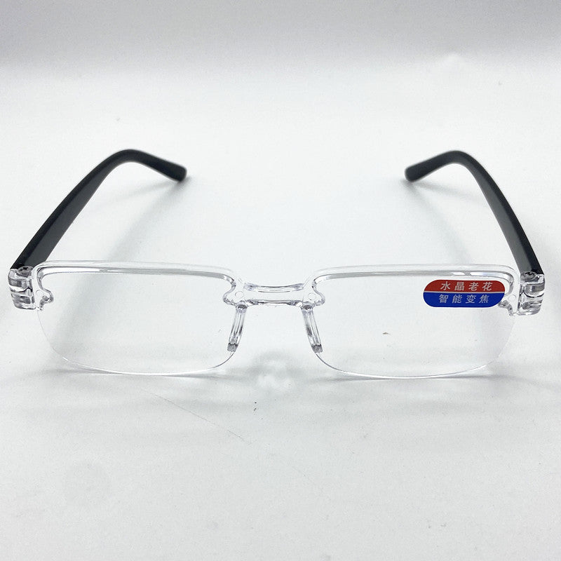 Frameless HD Crystal Reading Glasses with Clear Lenses