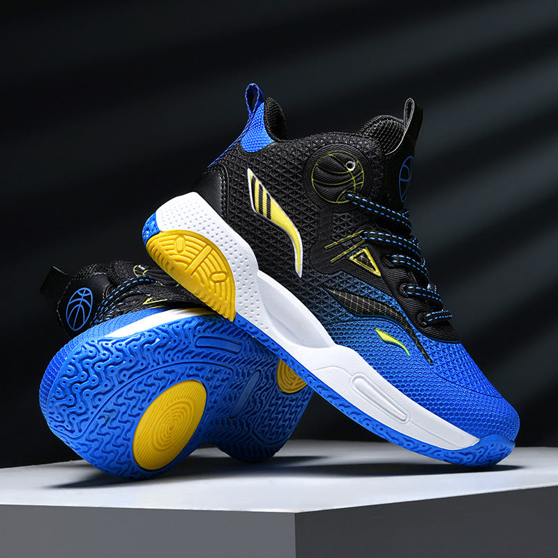 Kids' Basketball Shoes – Breathable Lace-Up Sports Sneakers for