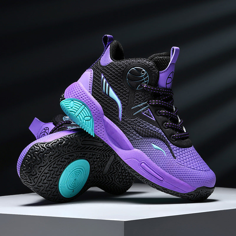 Kids' Basketball Shoes – Breathable Lace-Up Sports Sneakers for