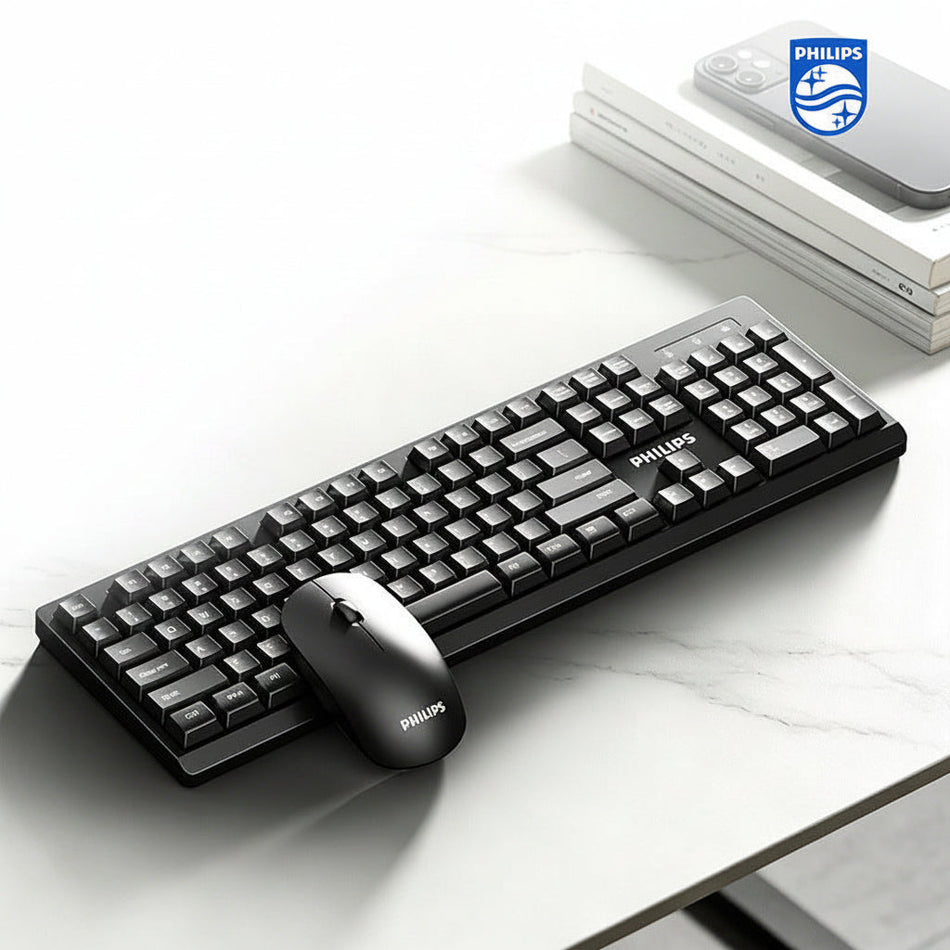 Philips 6354 Wireless Keyboard and Mouse Set for Office Use