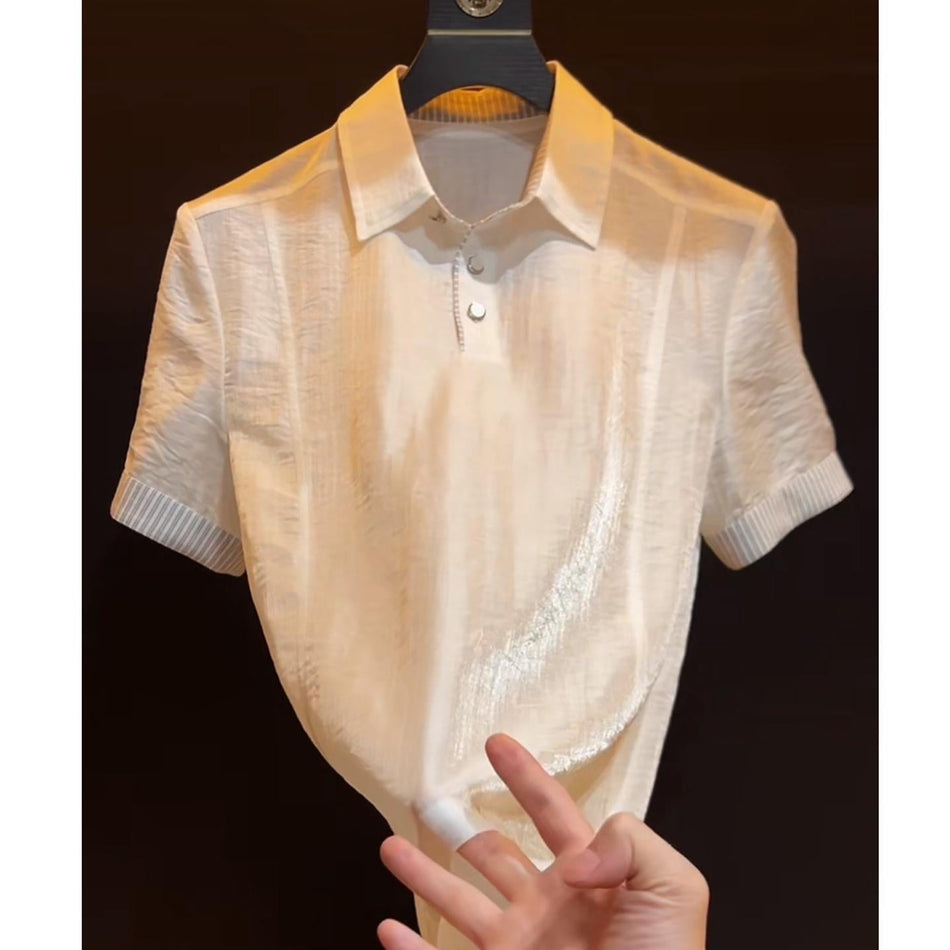Luxury Seersucker Old Money Style Men's T-Shirt