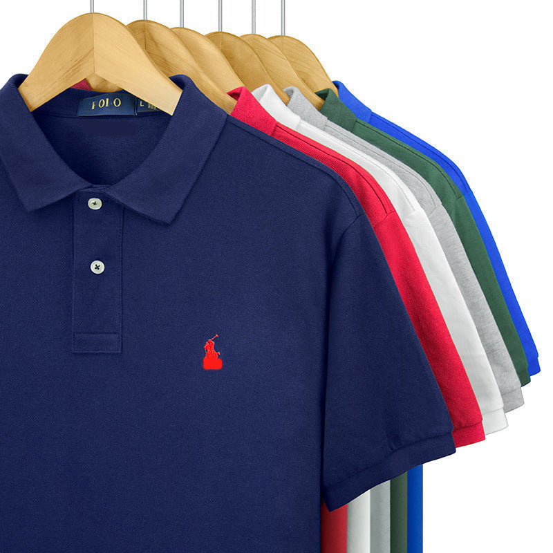 Men's Embroidered Short Sleeve Classic Polo Shirt