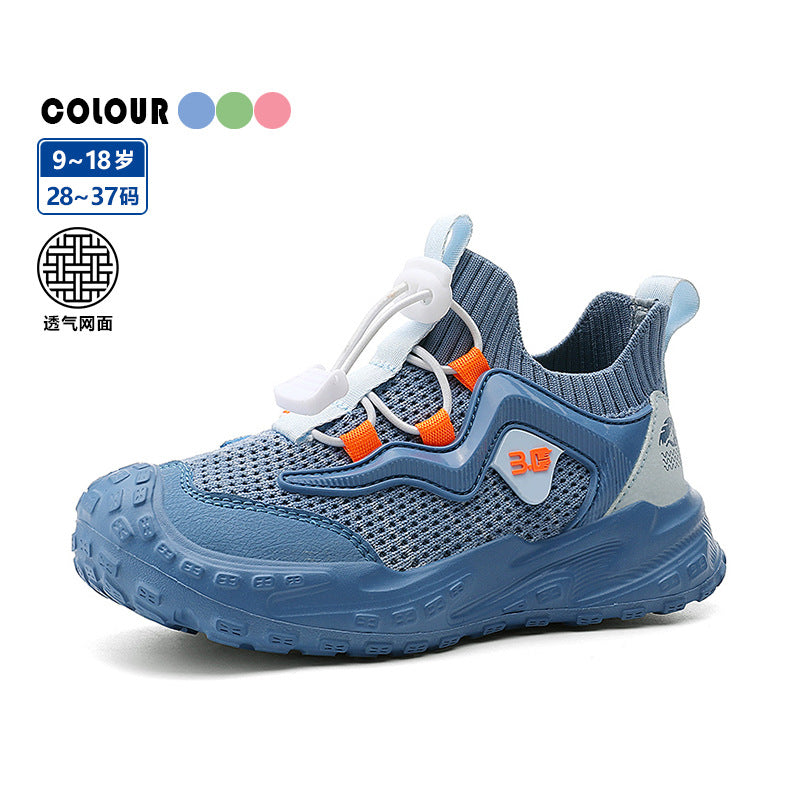 Kids' Breathable Mesh Sneakers – Lightweight Slip-On Sports Shoes