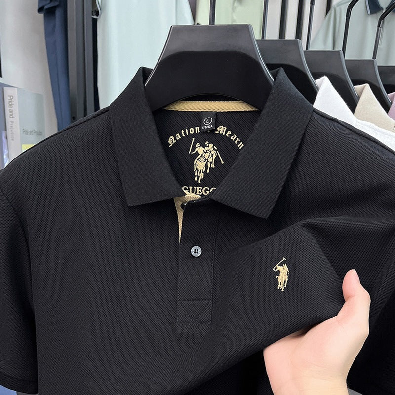 Men's Cotton Embroidered Short Sleeve Breathable Polo Shirt