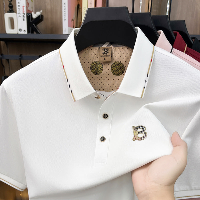 Men's Mercerized Cotton Short Sleeve Classic Polo Shirt
