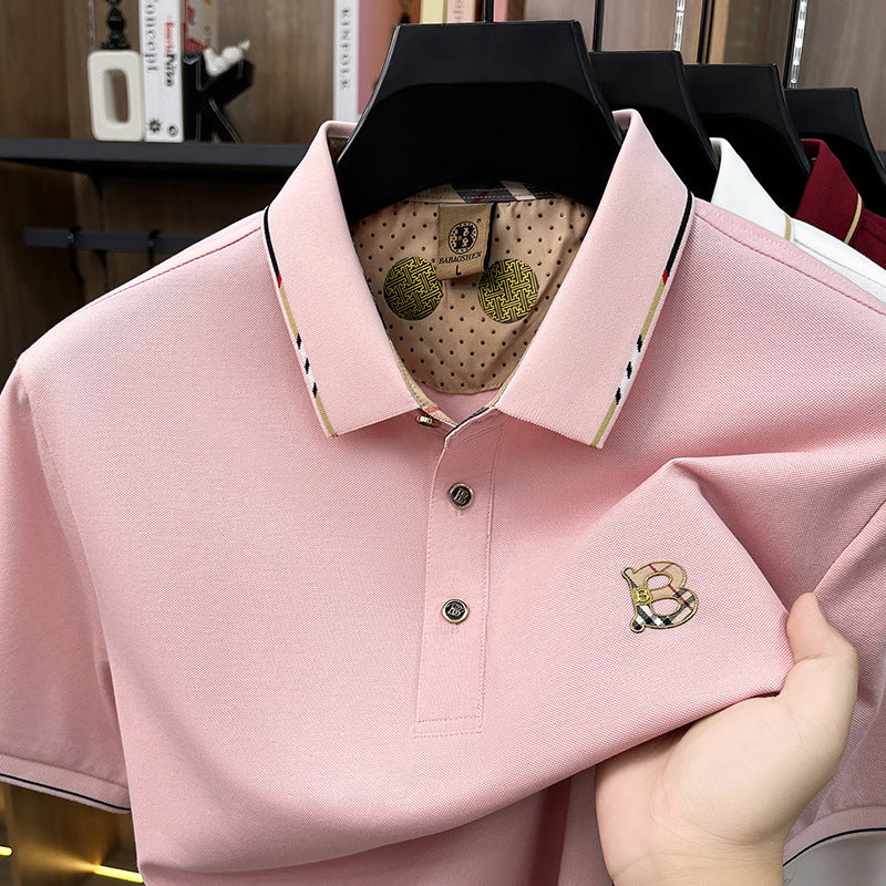 Men's Mercerized Cotton Short Sleeve Classic Polo Shirt