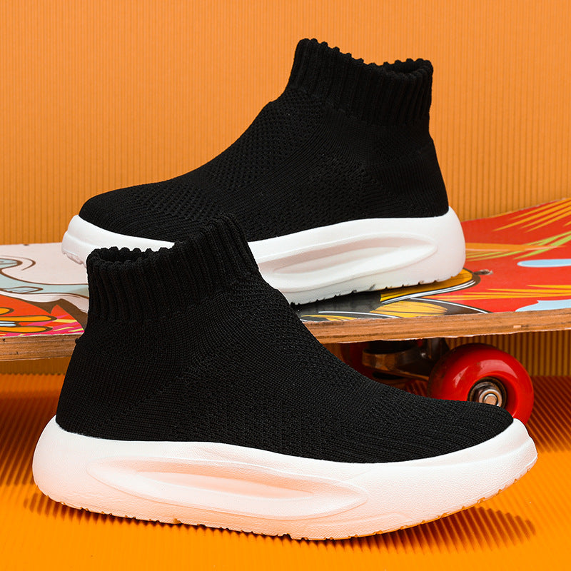 Kids' High-Top Sock Sneakers – Lightweight Breathable Slip-On