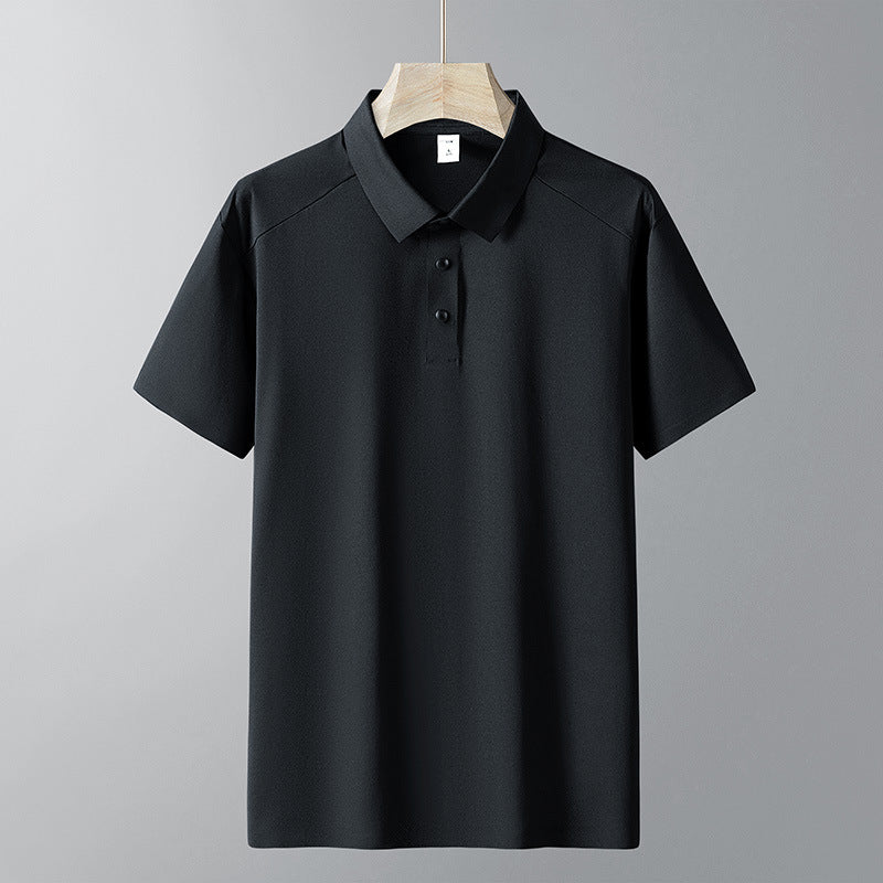 Men's Ice Silk Seamless Short Sleeve Casual Polo Shirt