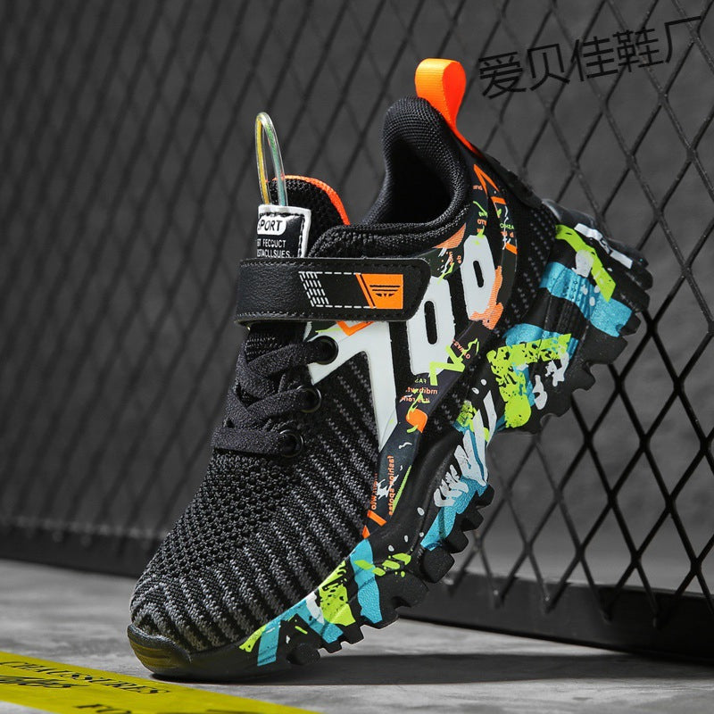 Boys' Flyknit Running Shoes – Breathable Lightweight Sports