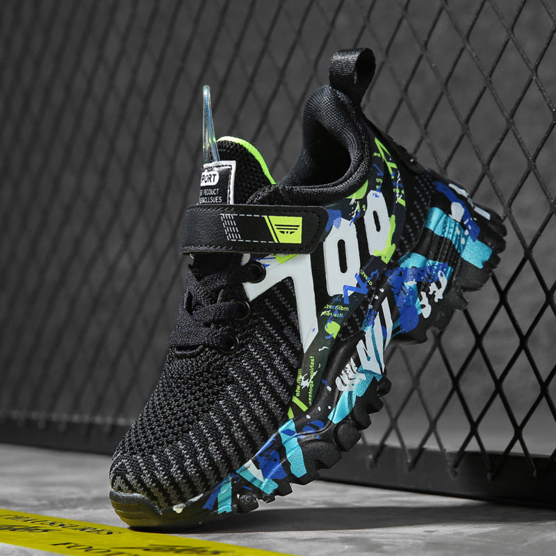 Boys' Flyknit Running Shoes – Breathable Lightweight Sports