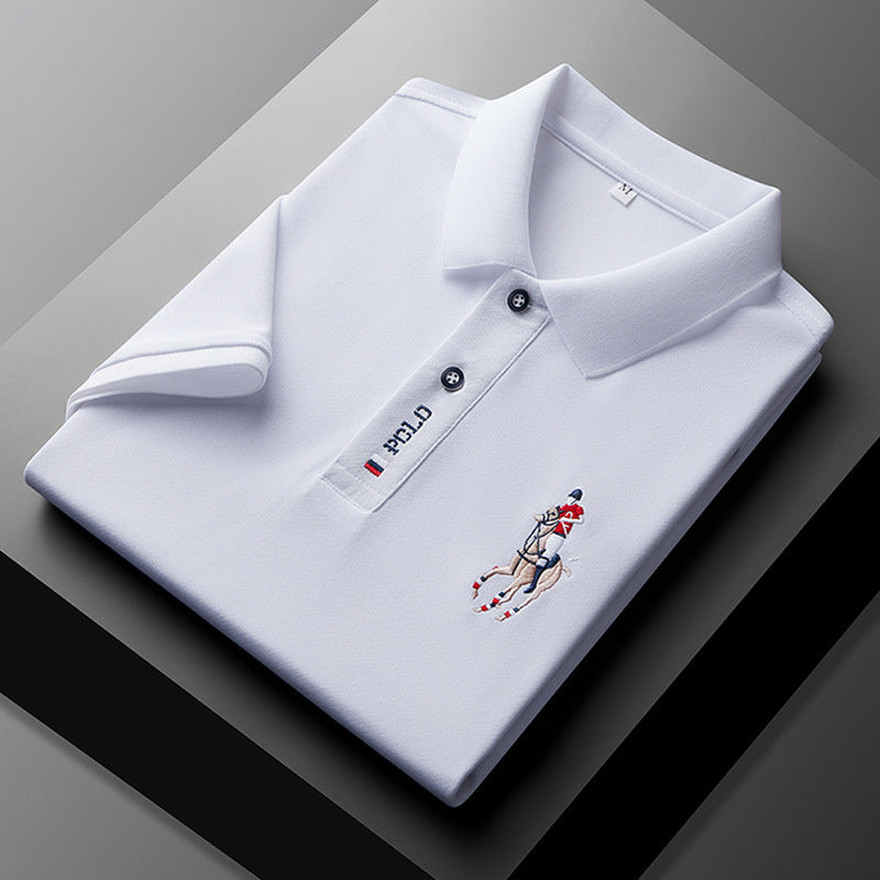 Men's Embroidered Relaxed Fit Short Sleeve Polo Shirt