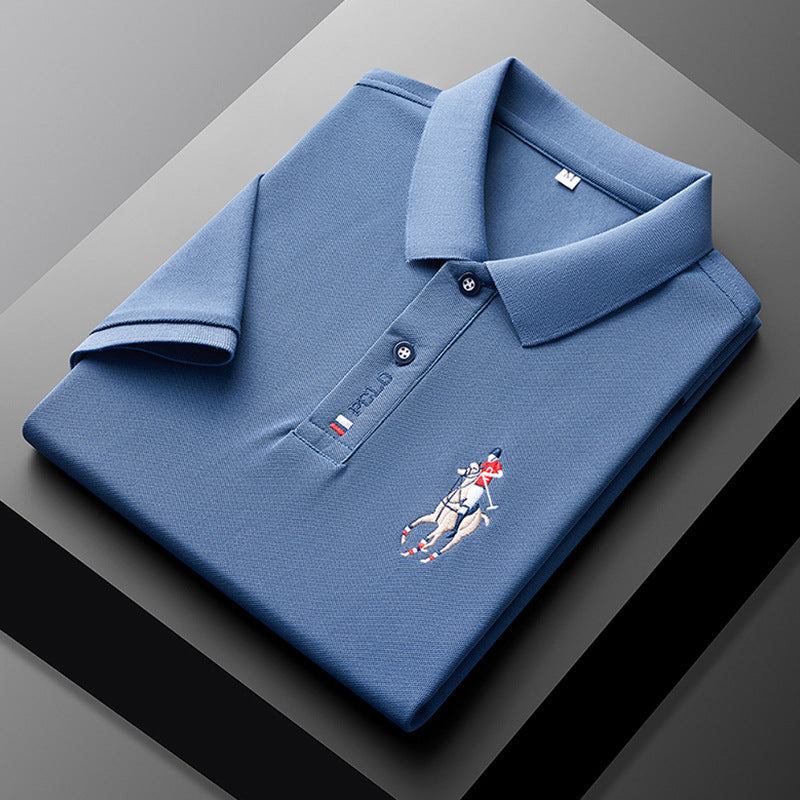 Men's Embroidered Relaxed Fit Short Sleeve Polo Shirt