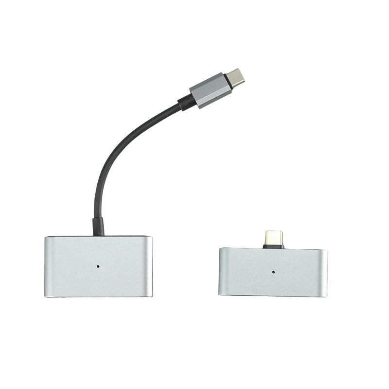Type-C Hub Docking Station USB OTG Adapter with Light
