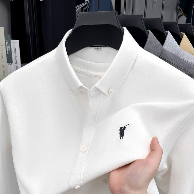 Men's 100% Cotton Oxford Long Sleeve Casual Shirt