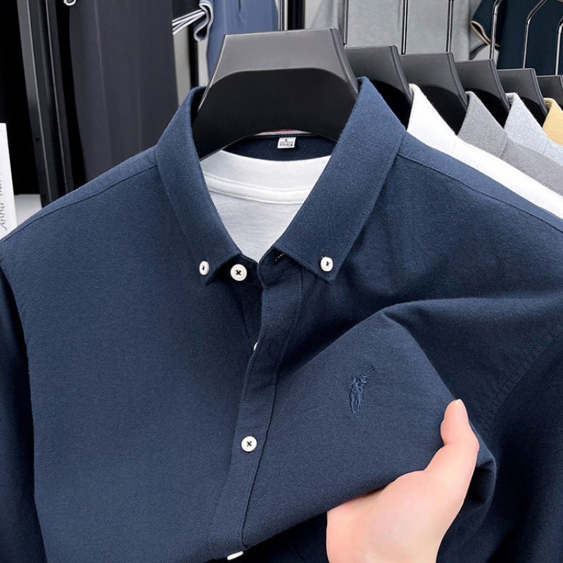 Men's 100% Cotton Oxford Long Sleeve Casual Shirt