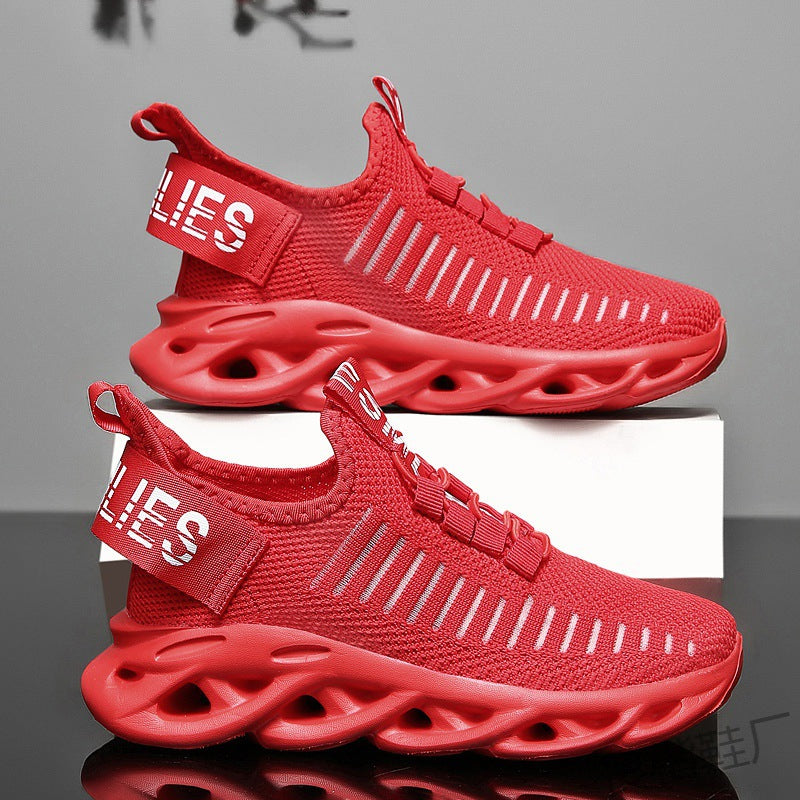 Kids' Flyknit Sneakers – Breathable Hook-and-Loop Casual Shoes
