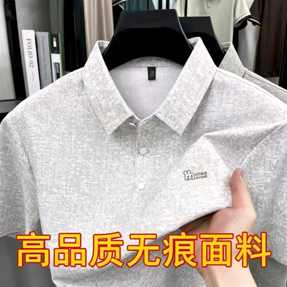 Men's Short Sleeve Turn Down Collar Casual Polo Shirt