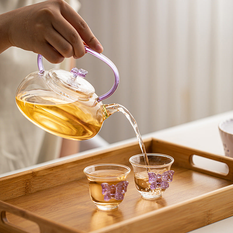 Yun Yang Glass Fruit Tea Set with Candle Warmer