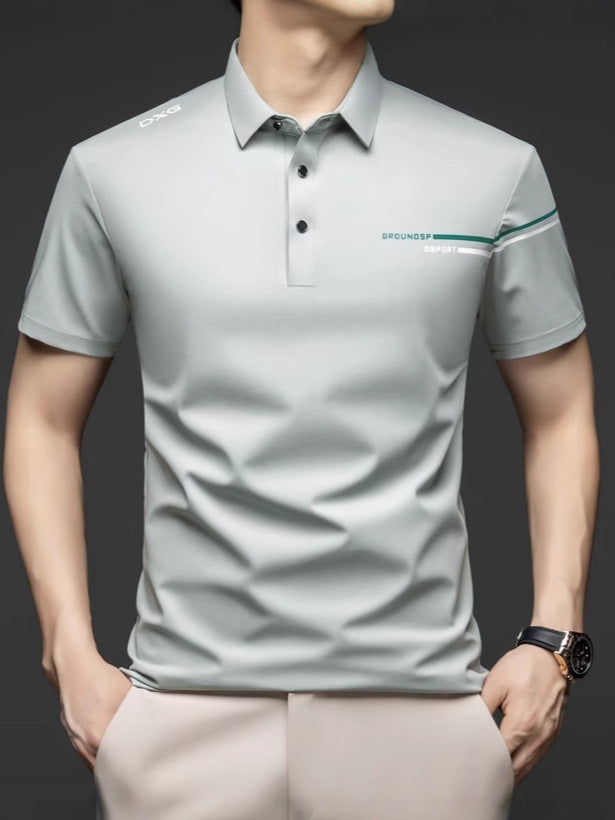 Men's Mulberry Silk Short Sleeve Luxury Polo Shirt