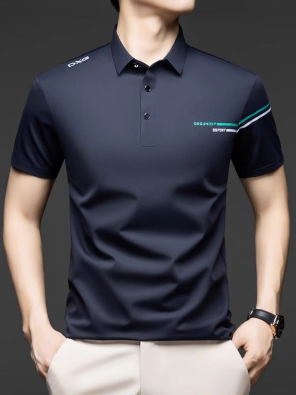 Men's Mulberry Silk Short Sleeve Luxury Polo Shirt