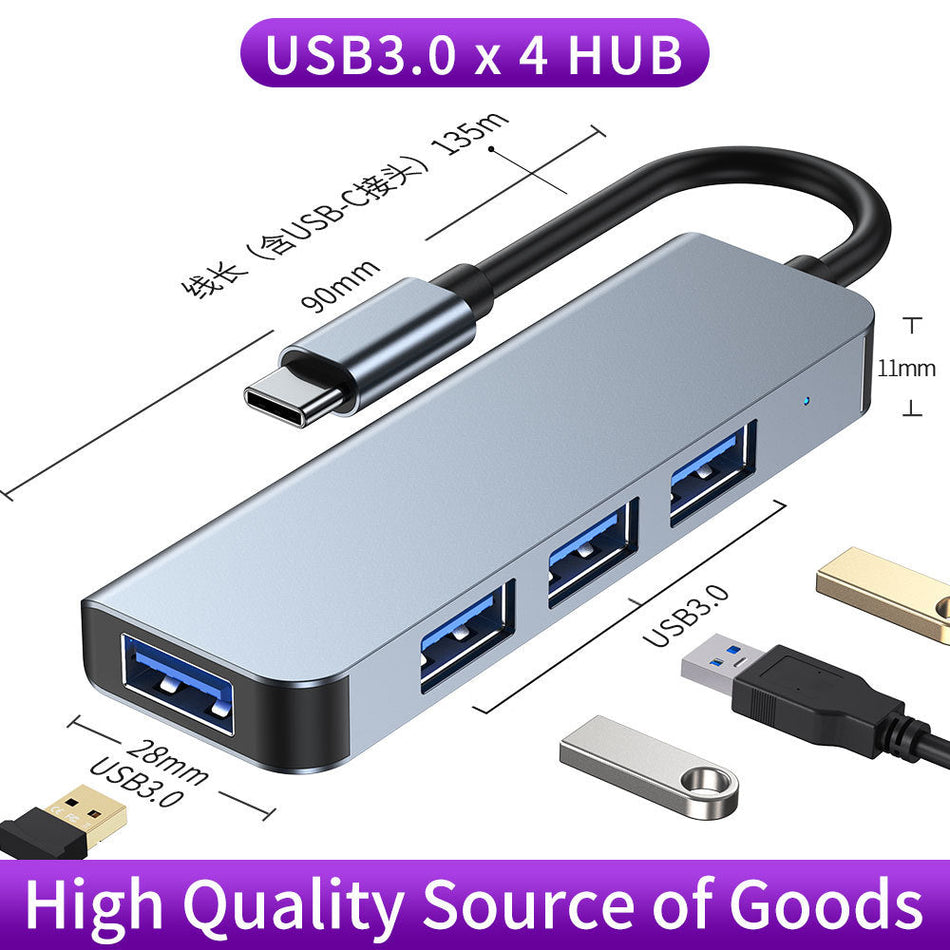 Type-C to USB 3.0 Hub Splitter for Mac Laptop Expansion